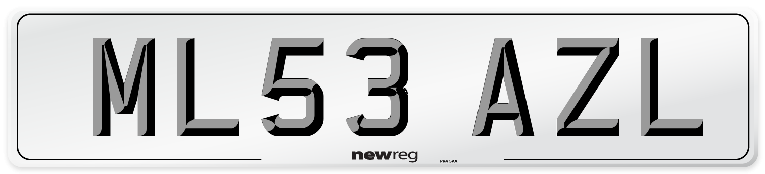 ML53 AZL Number Plate from New Reg